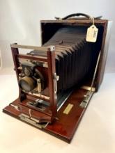 Rochester Optical Co Telephoto Poco maroon bellows with Double Extension Victor Shutter 1902 Used