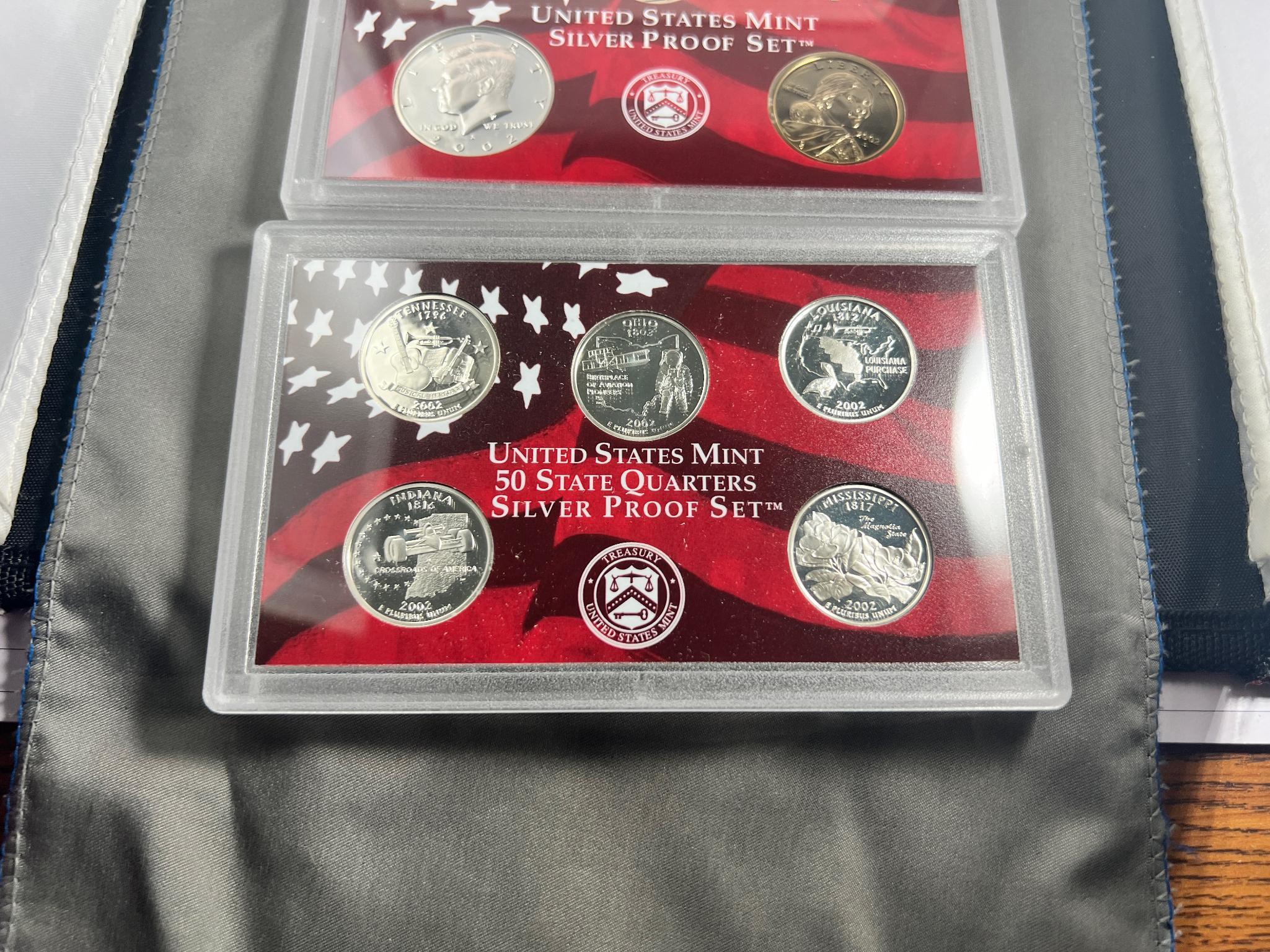 SILVER 2002-S Complete Proof Set w/ silver statehood quarters included