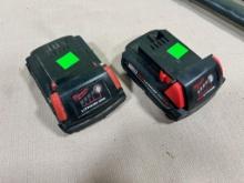 2- 18 volt Milwaukee Batteries, both are used but have charge, sells times the money