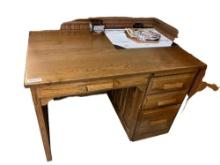 Custom Made Oak Desk 46" x 30" x 32" tall
