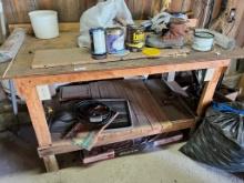 Work Bench w/ contents, 6' x 32" x 36"