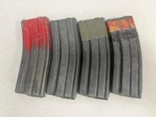4- AR or M4 Magazines, one marked 6p199, MUST BE 21 OR OVER TO BUY, LOCAL PICKUP ONLY