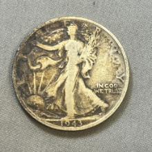 1943-S US Walking Liberty Half Dollar, 90% Silver