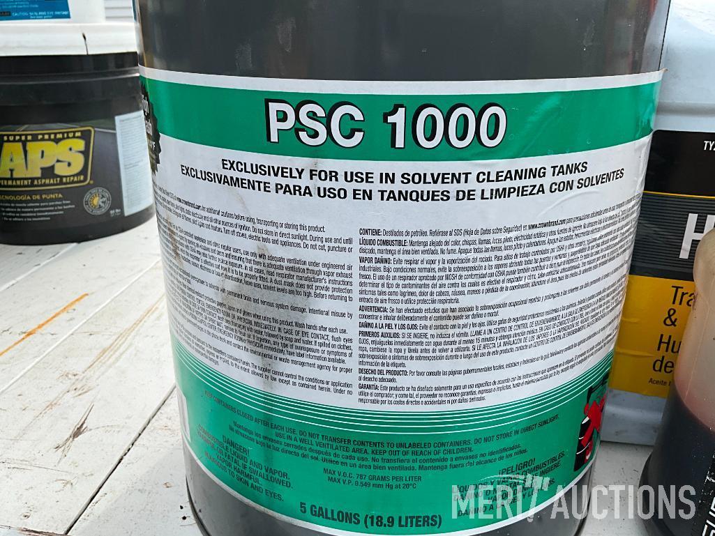 Partial of 5 gal. of solvent cleaner & transmission