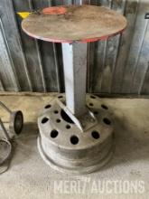 Round steel table on stand