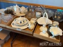 Hobnail milk glass, punch bowls, casserole dishes, candy dishes