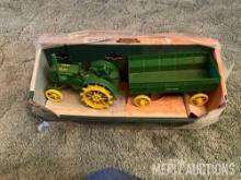 John Deere GP tractor and flair box wagon