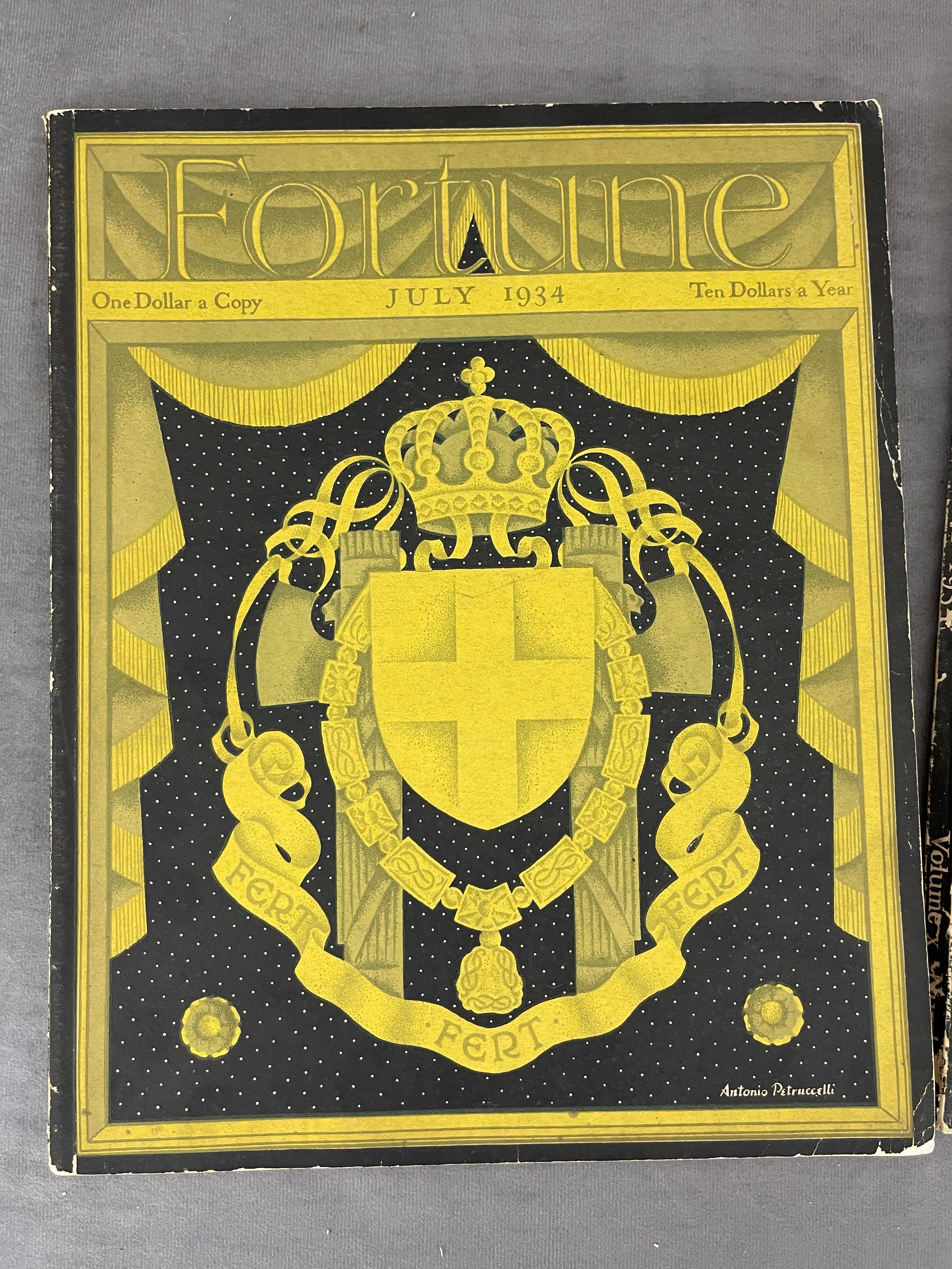 Vintage 1934 Kingdom of Italy Fortune Magazines