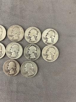 1934-1943 Vintage Silver Quarter Coin Collection