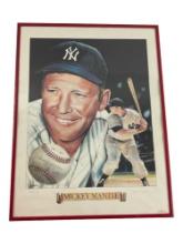 Mickey Mantle 218/300 Signed Lithograph By John Jodauga Framed Poster Limited Edition
