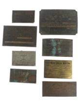 VINTAGE USA GHOST TOWN CAST IRON PLAQUE Co. Collection Lot