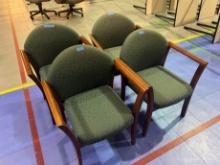 CLIENT CHAIRS - GREEN/WOOD (LOCATED DAVIE, FL)