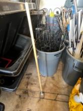 ASSORTED COMMERICIAL WIDE SWEEPER HANDLES AND FRAMES (TRASH CAN NOT INCLUDE
