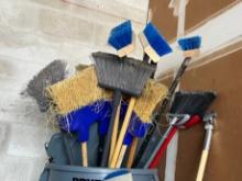 ASSORTED BROOMS (TRASH CAN NOT INCLUDED) (POMPANO, FL S21)