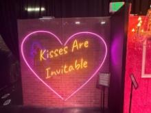 "KISSES ARE INVITABLE" HEART LED NEON LIGHT 8'x8'