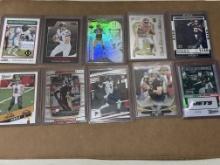 Lot of 10 NFL Cards - Rodgers, Brees, Pitts RC, Wilson Silver RC Prizm