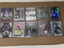 Lot of 10 NFL Cards - Ertz Purple /149, Akers RWB Prizm RC, Brees, Winston Silver RC