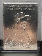 Lou Gehrig Limited Edition Silver The Iron Horse Card