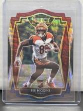 Tee Higgins 2020 Panini Select Premier Level Red White Blue Wave Prizm Rookie RC Die Cut #160