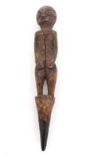 African Figural Wood Carved Peg, 20th c.