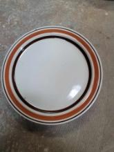 4 Orange and brown plates