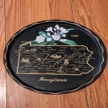 Black MEtal Souvenir Pennsylvania Plate tray
