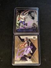 x2 lamar jackson autographed card lot with coa's