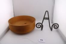 Wood Bowl and Plate Stand