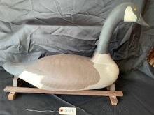 Canadian Goose Decoy, wood with stand