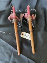 Bobbin Candle Holders, Heart Hanger