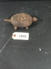 Cast Iron Turtle with K on shell, removable shell