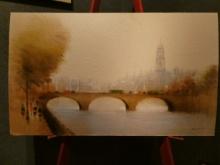 Anthony Klitz Bridge Over Seine Oil Painting