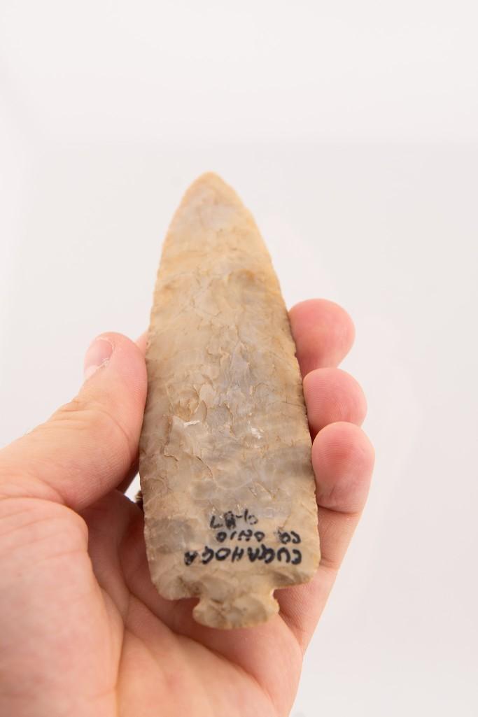 A Large 5-3/8" Dovetail  Made from Flint Ridge. Fond in Cuyahoga Co. Ohio.