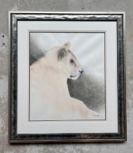 Original Drawing Lioness By Esther Lidstrom