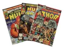 Lot of 3 | Rare Vintage Marvelâ€™s Hulk and Thor Comic Books