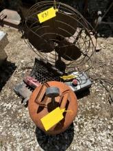 Angle Grinder, Small Gas Can, Old Fan