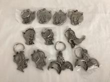11 Warner Brothers Looney Tunes Metal Character Key Chains