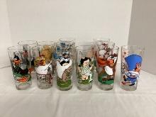 Twelve 1976 Warner Bros. Pepsi Collector Series Looney Tunes Glasses