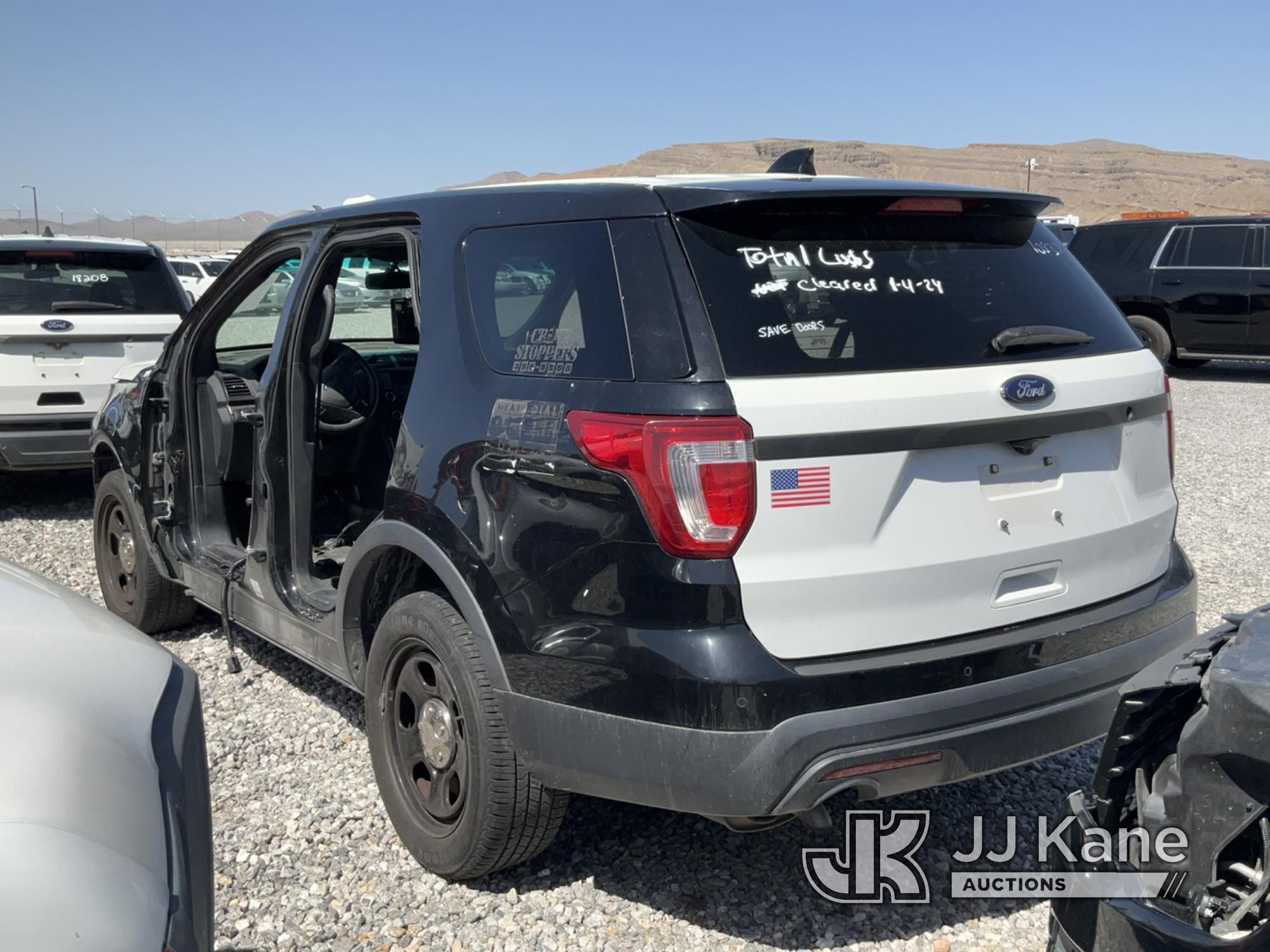 (Las Vegas, NV) 2016 Ford Explorer AWD Police Interceptor Towed In, Missing Parts Jump To Start, Run