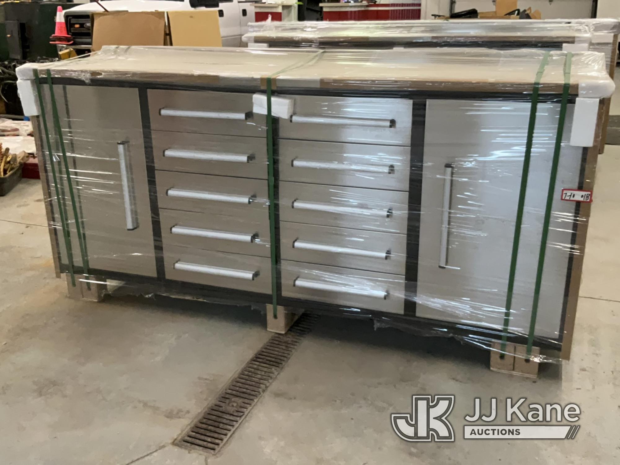 (South Beloit, IL) 2023 Steelman 7ft Work Bench With 10 Drawers & 2 Cabinets NOTE: This unit is bein