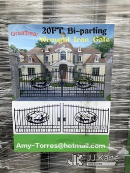 (South Beloit, IL) 1 Set of 2023 Greatbear 20ft Bi-Parting Wrought Iron Gate with Deer Artwork (New/