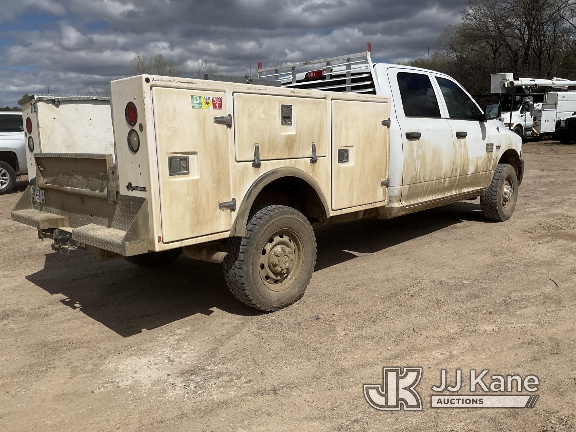 (Shakopee, MN) 2010 Dodge RAM 2500 4x4 Crew-Cab Service Truck Runs & Moves) (Jump to Start) (Exhaust