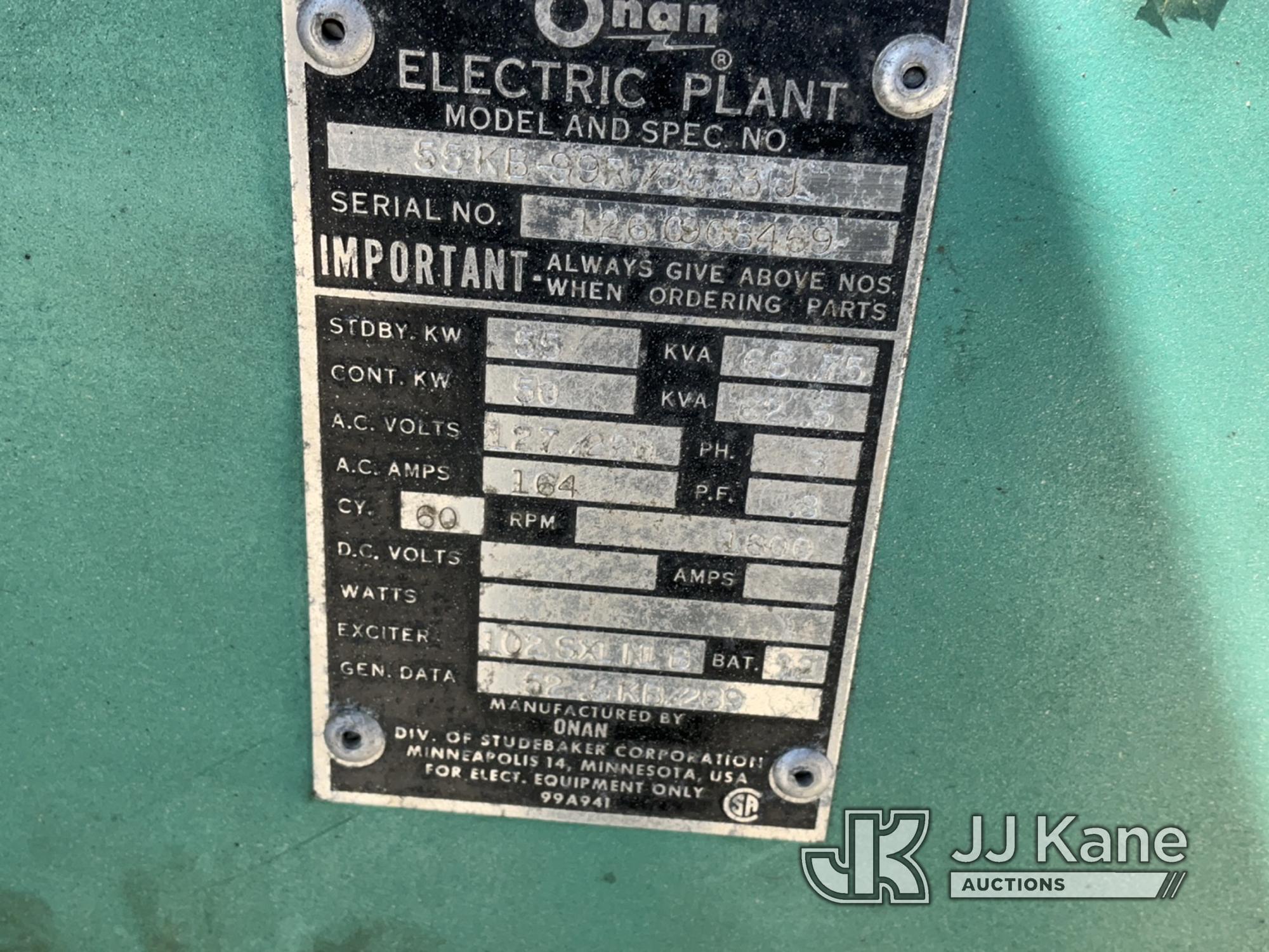 (South Beloit, IL) 1966 Larson 55KB99R Enclosed Portable Generator No Title) (Runs) (Generator Opera