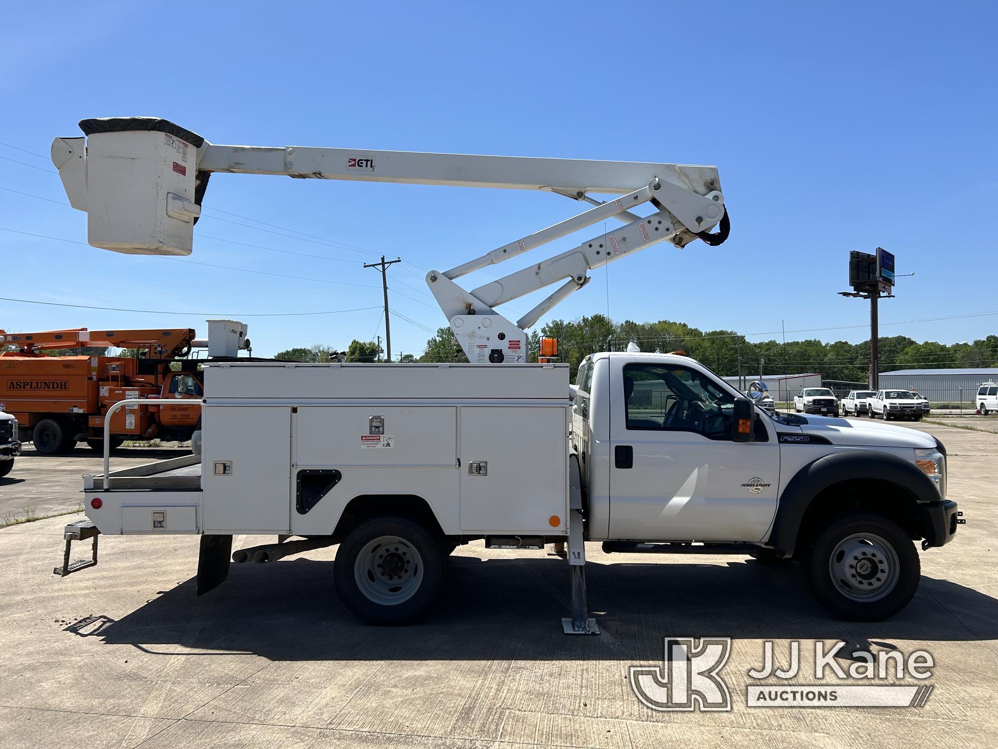 (Conway, AR) ETI ETC37IH, Articulating & Telescopic Bucket Truck mounted behind cab on 2014 Ford F55