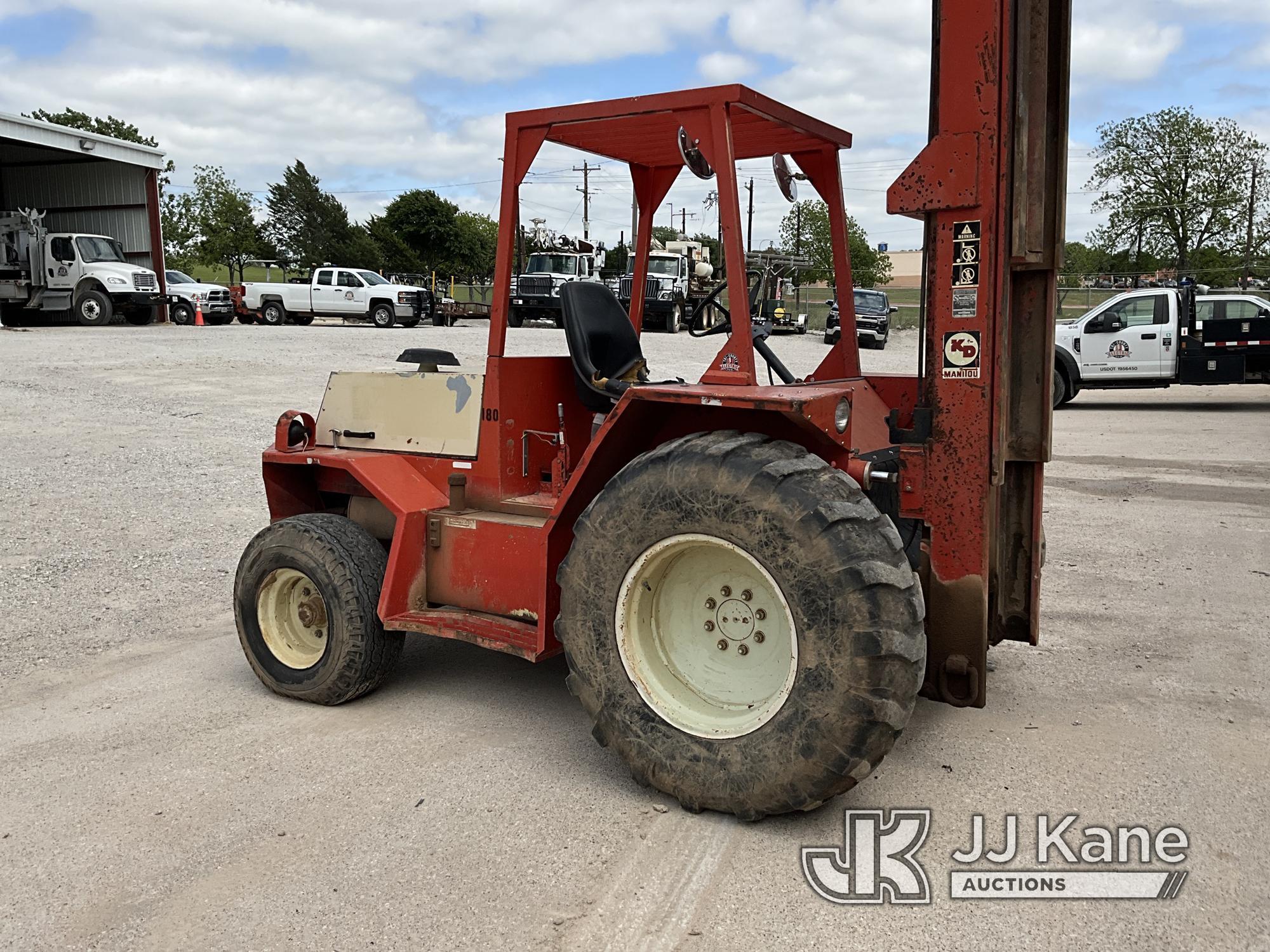 (Azle, TX) 1992 Manitou T802TC-D Rough Terrain Forklift, Cooperative owned Runs, Moves And Operates,