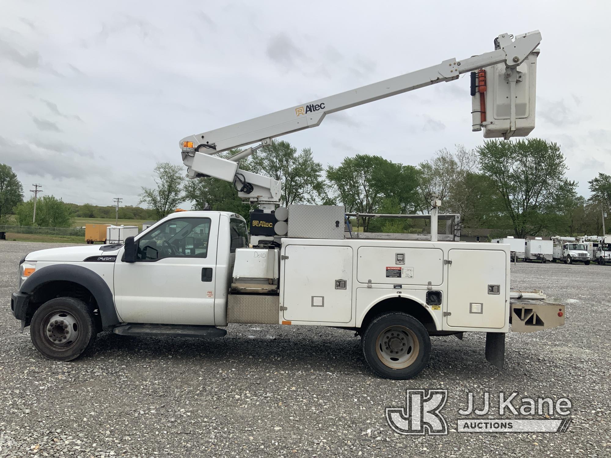 (Hawk Point, MO) Altec AT200-A, Telescopic Non-Insulated Bucket Truck mounted behind cab on 2012 For