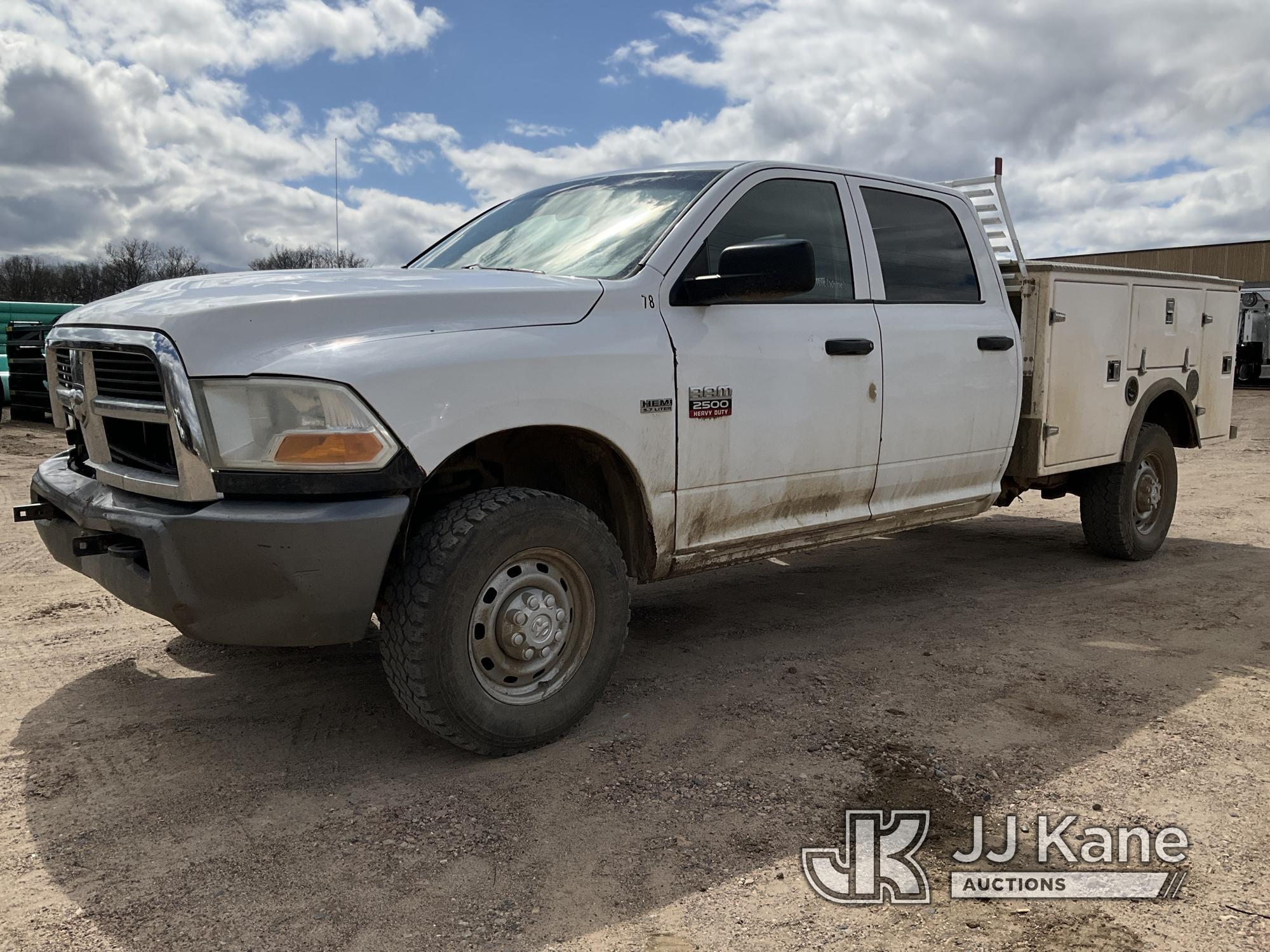 (Shakopee, MN) 2010 Dodge RAM 2500 4x4 Crew-Cab Service Truck Runs & Moves) (Jump to Start) (Exhaust