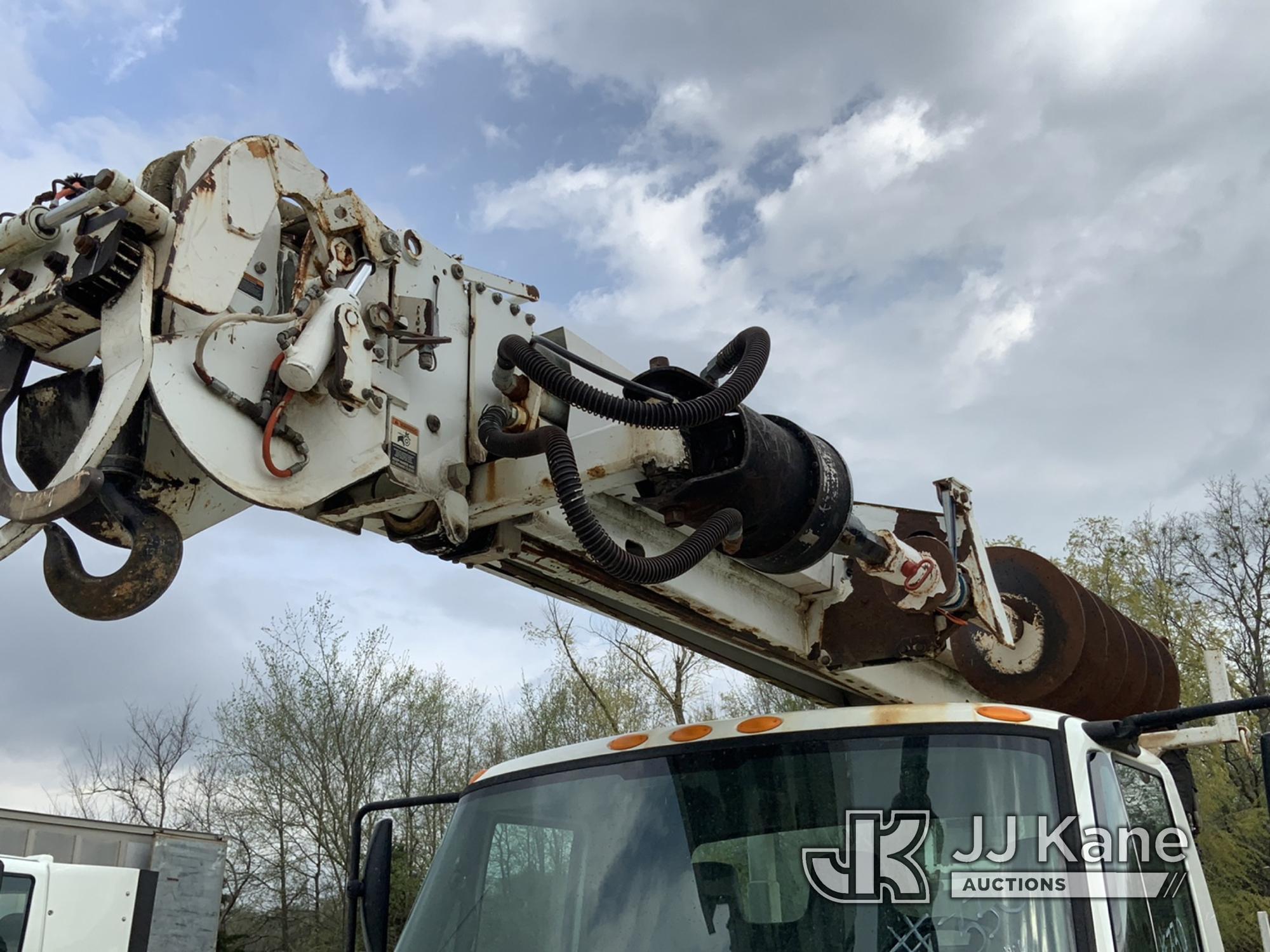 (Tipton, MO) Altec DM47-TR, Digger Derrick rear mounted on 2008 International 4300 Utility Truck Run