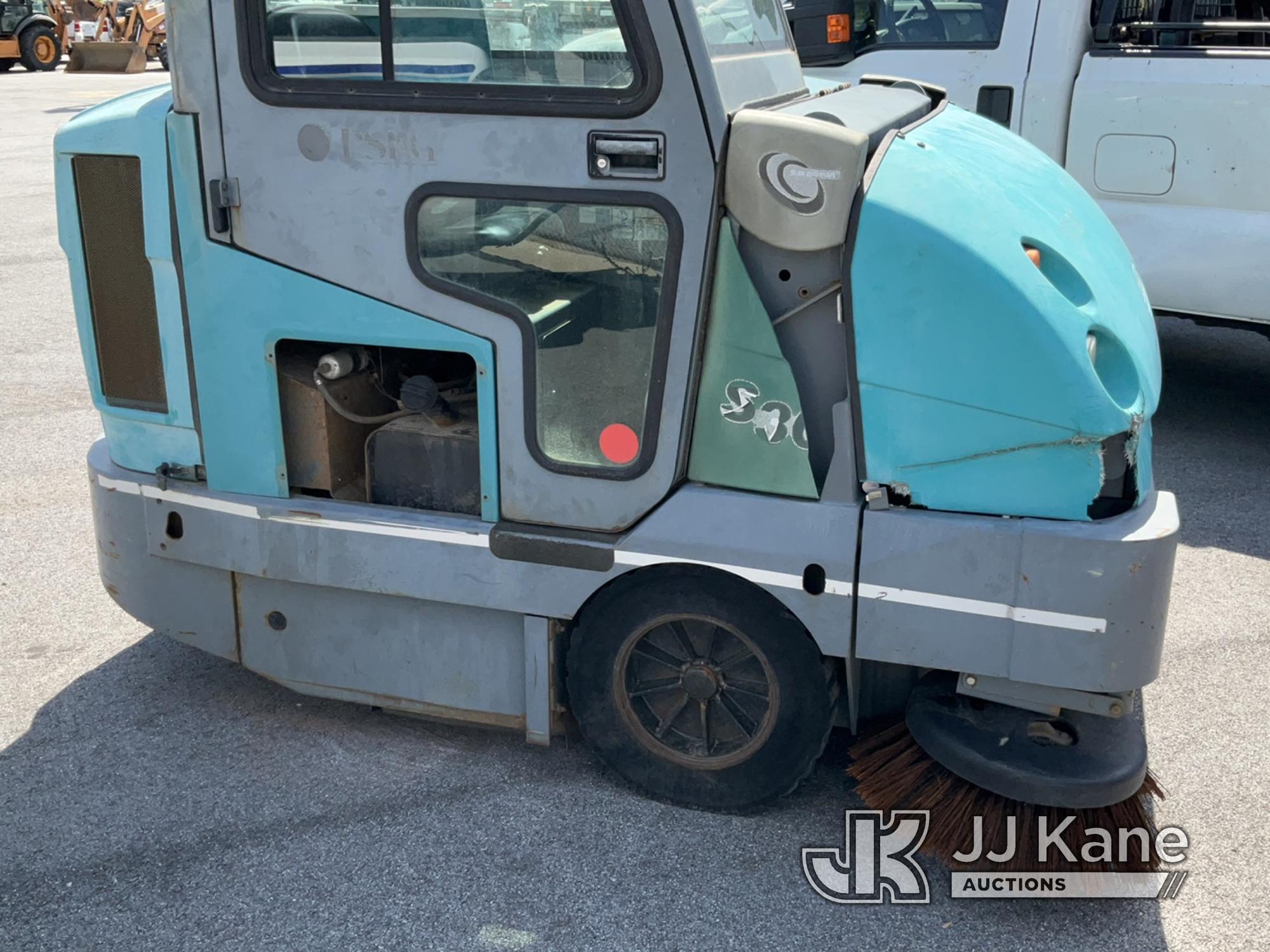 (Chester Springs, PA) Tennant S30 Industrial Ride On Sweeper Not Running, Condition Unknown) (Inspec