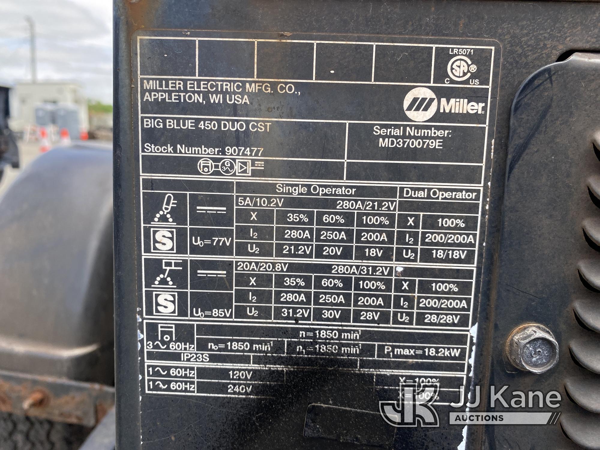 (Plymouth Meeting, PA) Miller Big Blue 450 Welder/Generator Not Running Condition Unknown